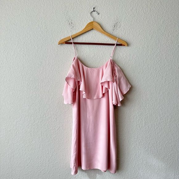 MISA Los Angeles Emil Off The Shoulder Mini Dress in Pink Blush - Picture 6 of 12